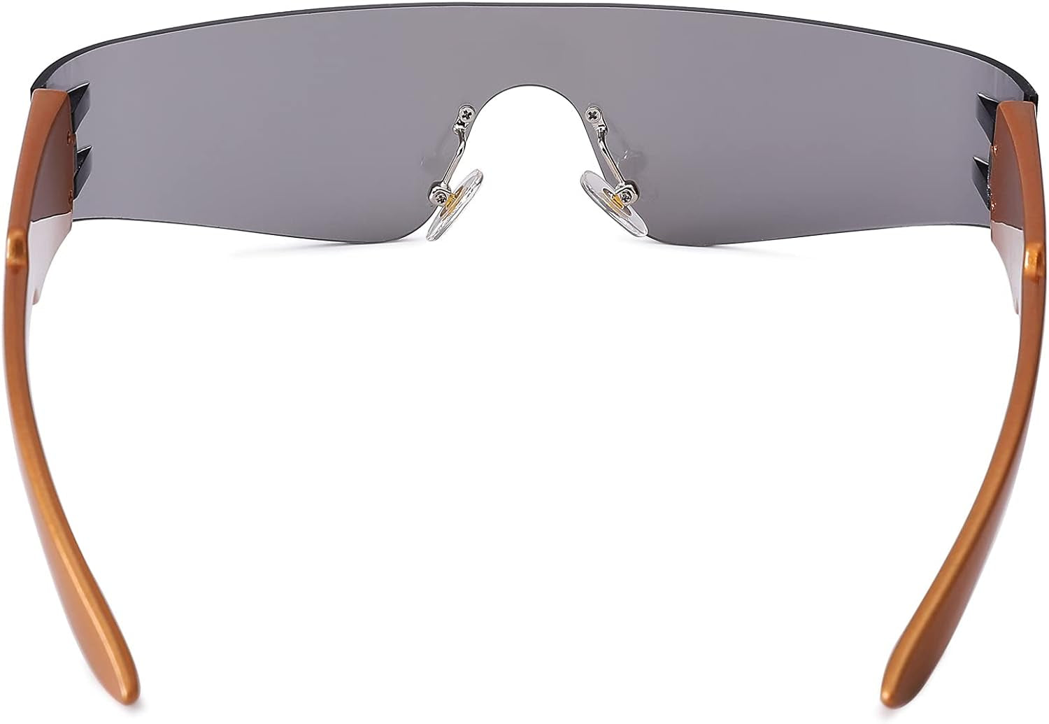 Rimless Futuristic Wrap around Sunglasses for Women Men One Piece Visor Glasses Y2K Cyber Punk Shades