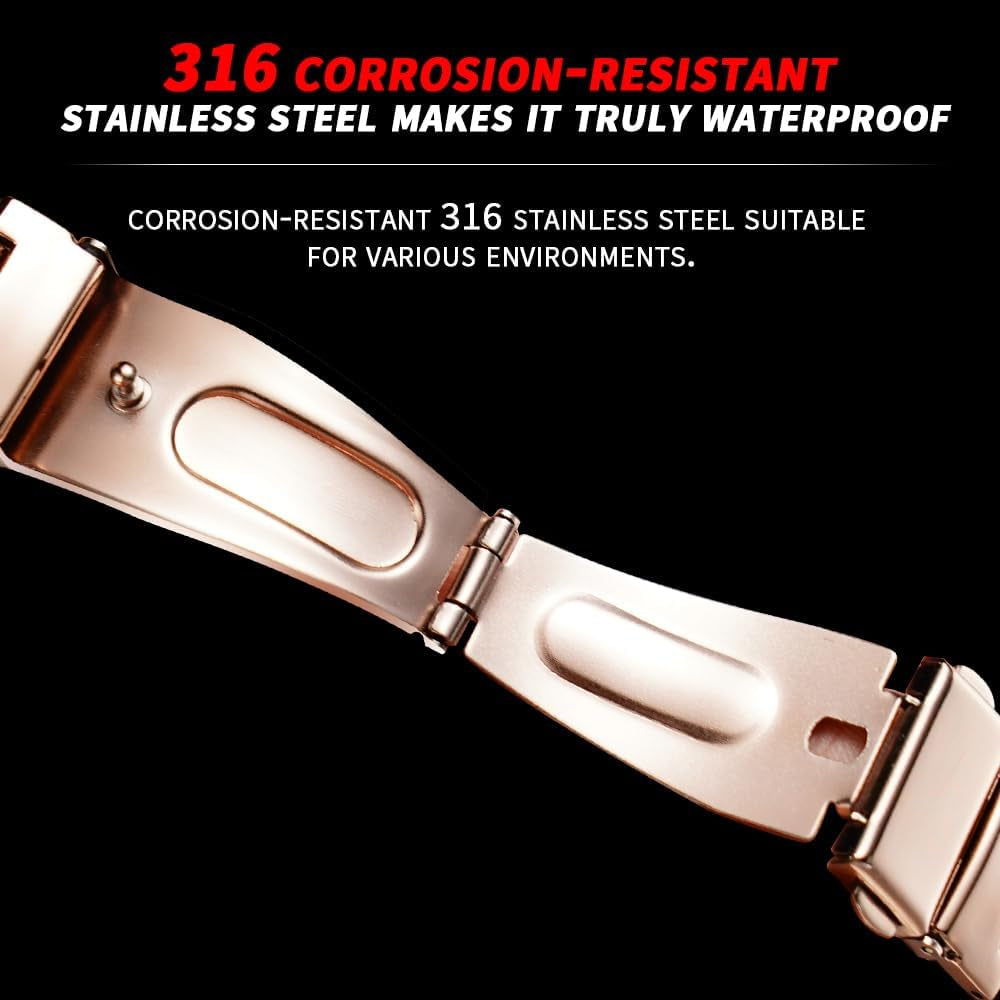 Watches for Men with Date Luxury Diamond Waterproof Mens Wristwatch Analog Dress Stainless Steel Man Watch Luminous Rose Gold